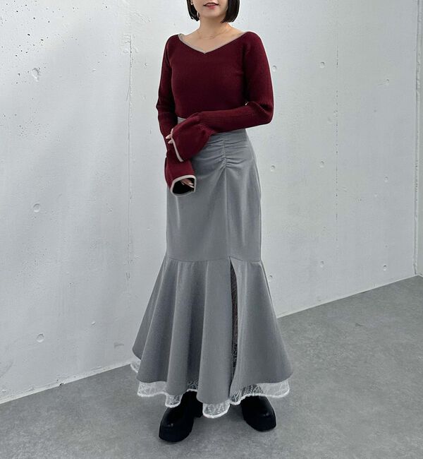 archives「配色ハートネックリブニット」|ニット・セーター|