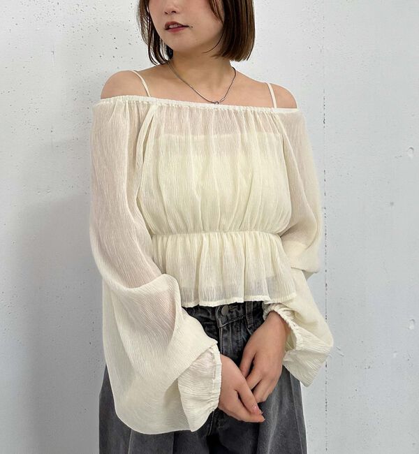 archives「花柄アソート楊柳ブラウスアンサンブル」|カーディガン|IVORY