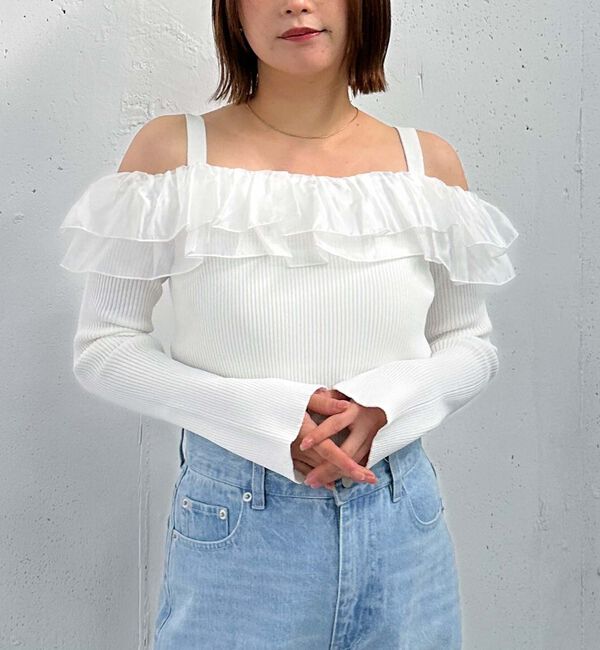 archives「ドッキングフリルオフショルリブニット」|ニット・セーター|