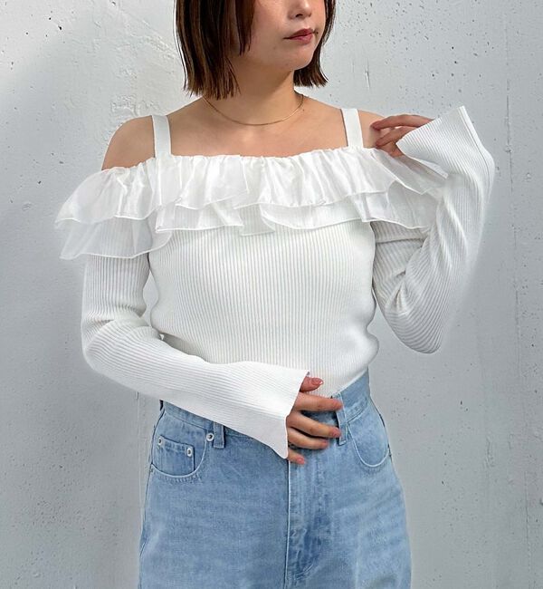 archives「ドッキングフリルオフショルリブニット」|ニット・セーター|