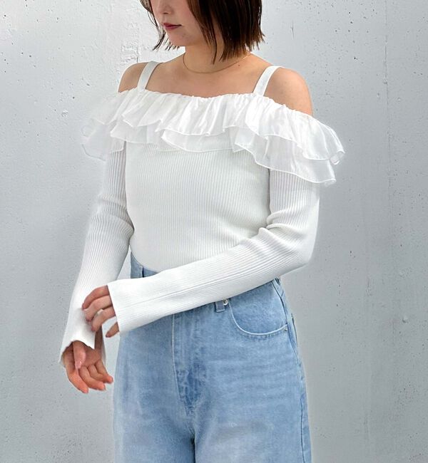 archives「ドッキングフリルオフショルリブニット」|ニット・セーター|