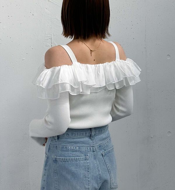 archives「ドッキングフリルオフショルリブニット」|ニット・セーター|