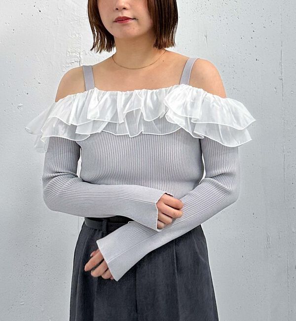 archives「ドッキングフリルオフショルリブニット」|ニット・セーター|