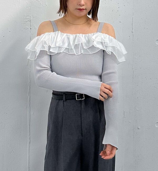 archives「ドッキングフリルオフショルリブニット」|ニット・セーター|
