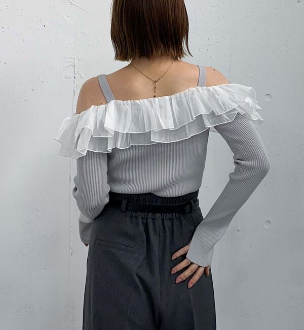 archives「ドッキングフリルオフショルリブニット」|ニット・セーター|