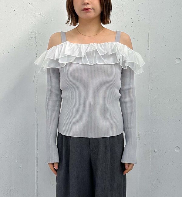 archives「ドッキングフリルオフショルリブニット」|ニット・セーター|