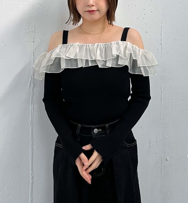 archives「ドッキングフリルオフショルリブニット」|ニット・セーター|