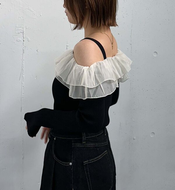 archives「ドッキングフリルオフショルリブニット」|ニット・セーター|