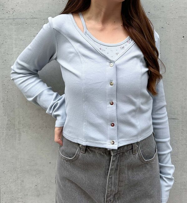 archives「花柄アメスリカットアンサンブル」|カーディガン|BLUE