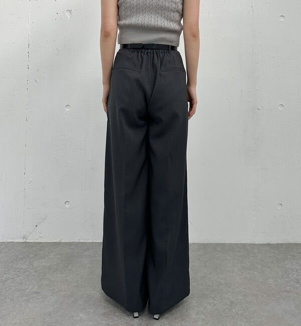 archives「ベルト付麻調タックワイドスラックス」|チノ|