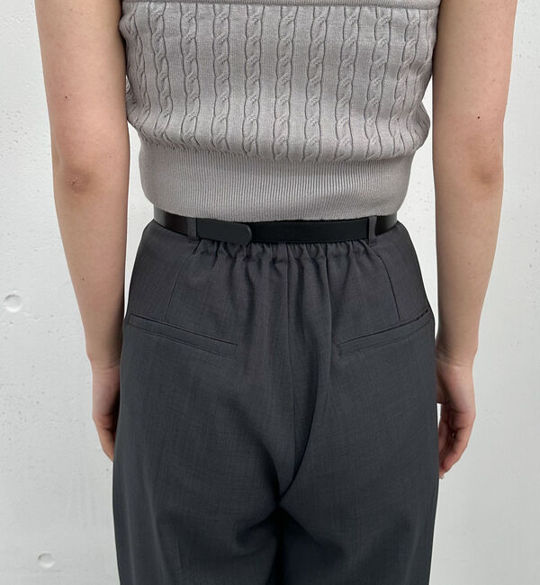 archives「ベルト付麻調タックワイドスラックス」|チノ|