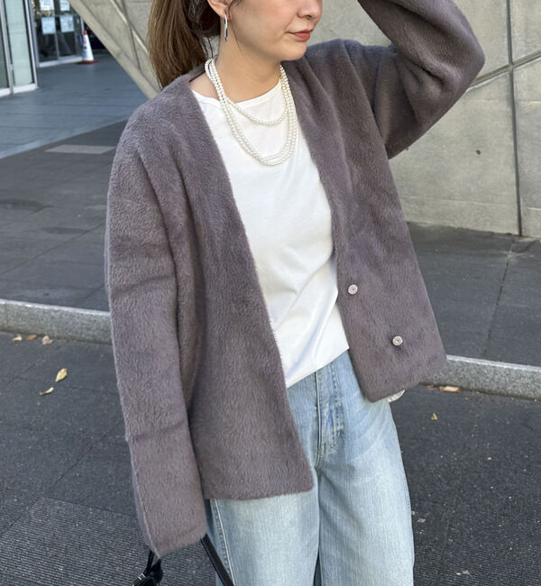 Doux archives「ダブルフェイスカーデ」|カーディガン|CHARCOAL GRAY