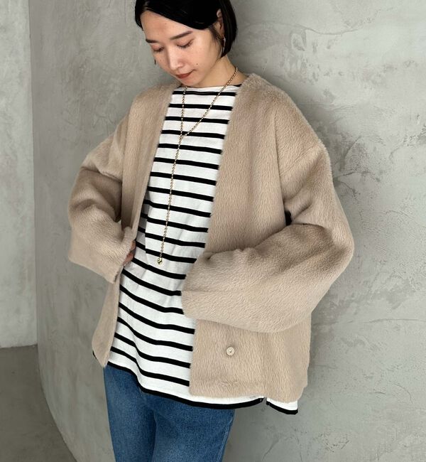 Doux archives「ダブルフェイスカーデ」|カーディガン|BEIGE