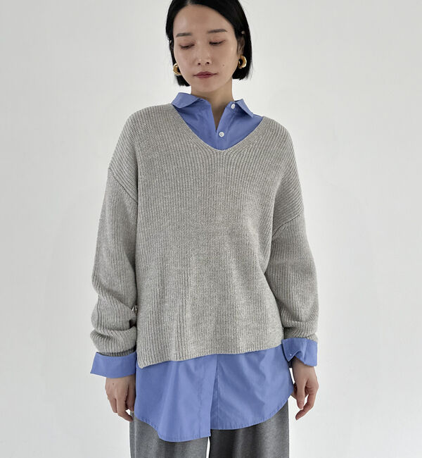 Doux archives「サイドＺＩＰＶネックニット」|カーディガン|