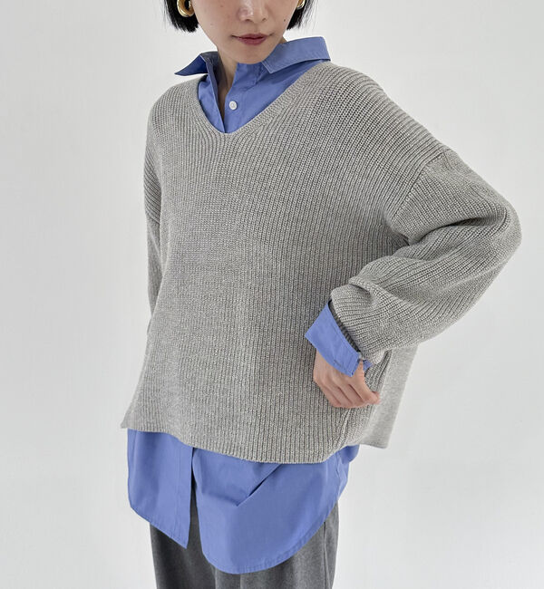 Doux archives「サイドＺＩＰＶネックニット」|カーディガン|