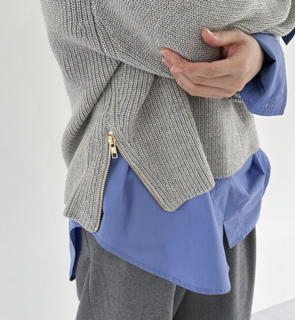 Doux archives「サイドＺＩＰＶネックニット」|カーディガン|