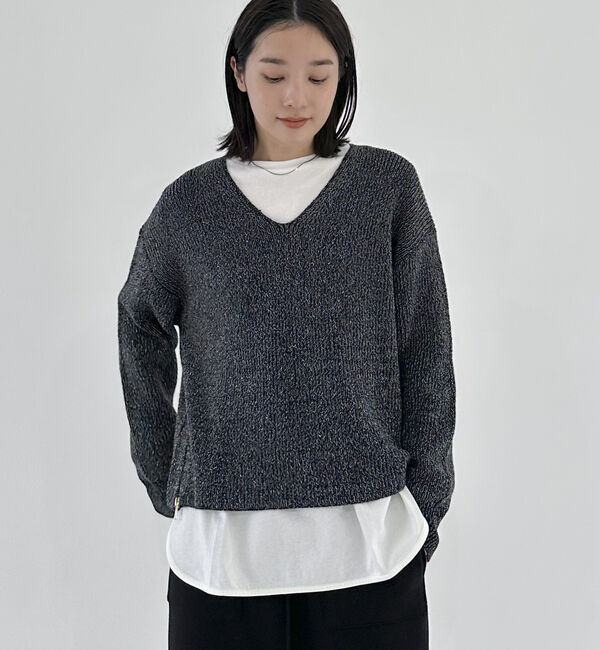 Doux archives「サイドＺＩＰＶネックニット」|カーディガン|