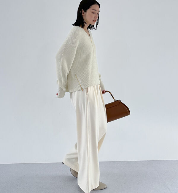 Doux archives「サイドＺＩＰＶネックニット」|カーディガン|