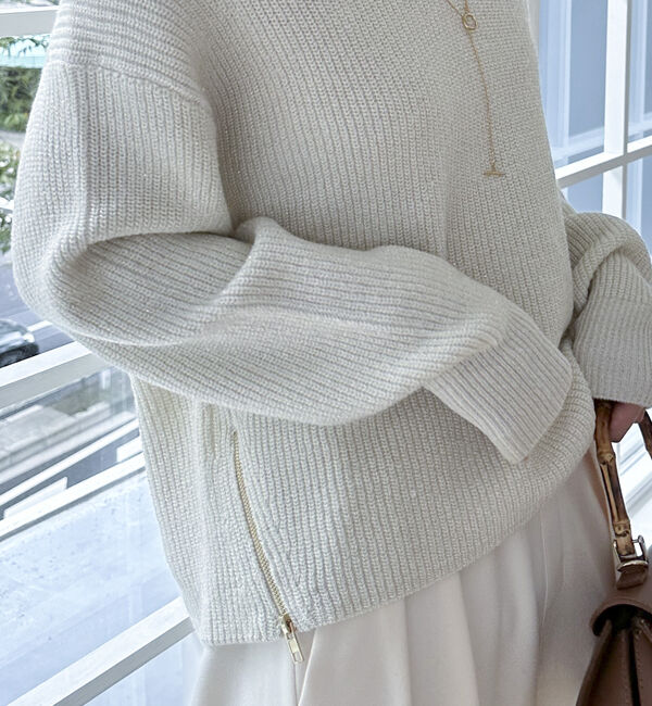 Doux archives「サイドＺＩＰＶネックニット」|カーディガン|