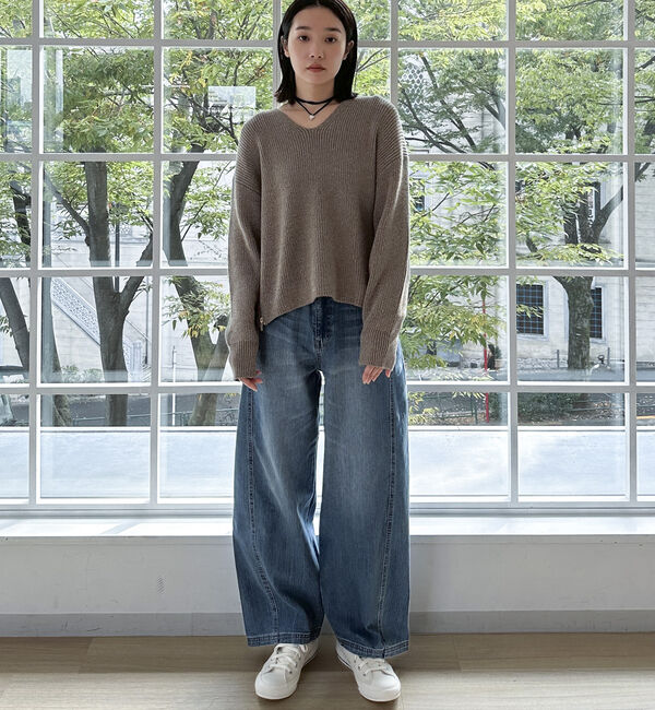 Doux archives「サイドＺＩＰＶネックニット」|カーディガン|