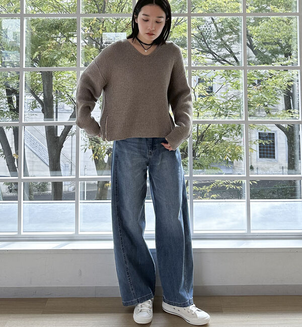 Doux archives「サイドＺＩＰＶネックニット」|カーディガン|