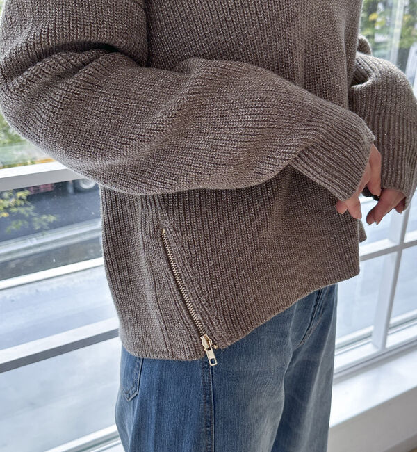 Doux archives「サイドＺＩＰＶネックニット」|カーディガン|