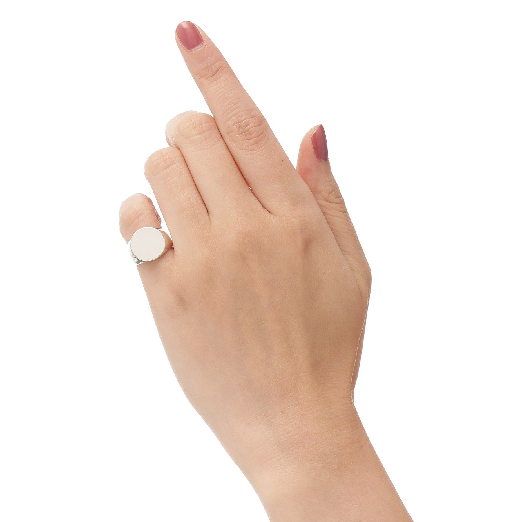 COCOSHNIK「シルバー ラウンド シグネット ピンキーリング」|リング|