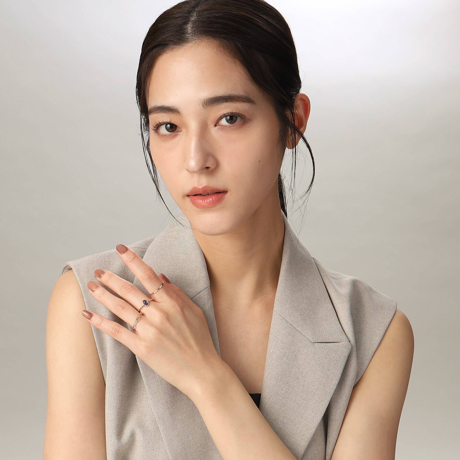 COCOSHNIK「K10カイヤナイト オーバルカボション リング」|リング|