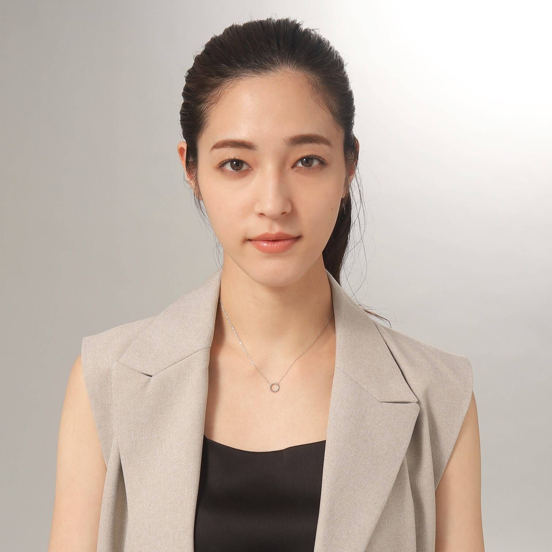 COCOSHNIK「プラチナ カットビーズ サークルネックレスSS」|ネックレス|