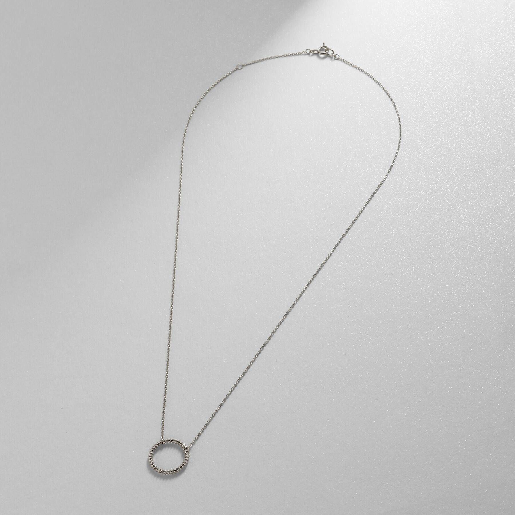 COCOSHNIK「プラチナ カットビーズ サークルネックレスS」|ネックレス|