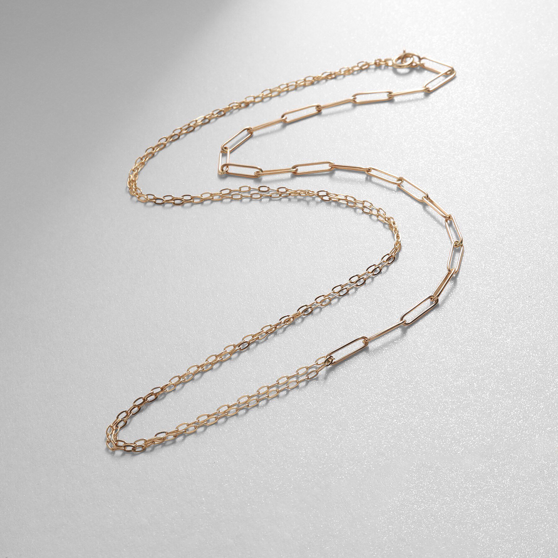 COCOSHNIK「K10PCロング・長アズキミックスチェーン ネックレス」|ネックレス|イエローゴールド(1