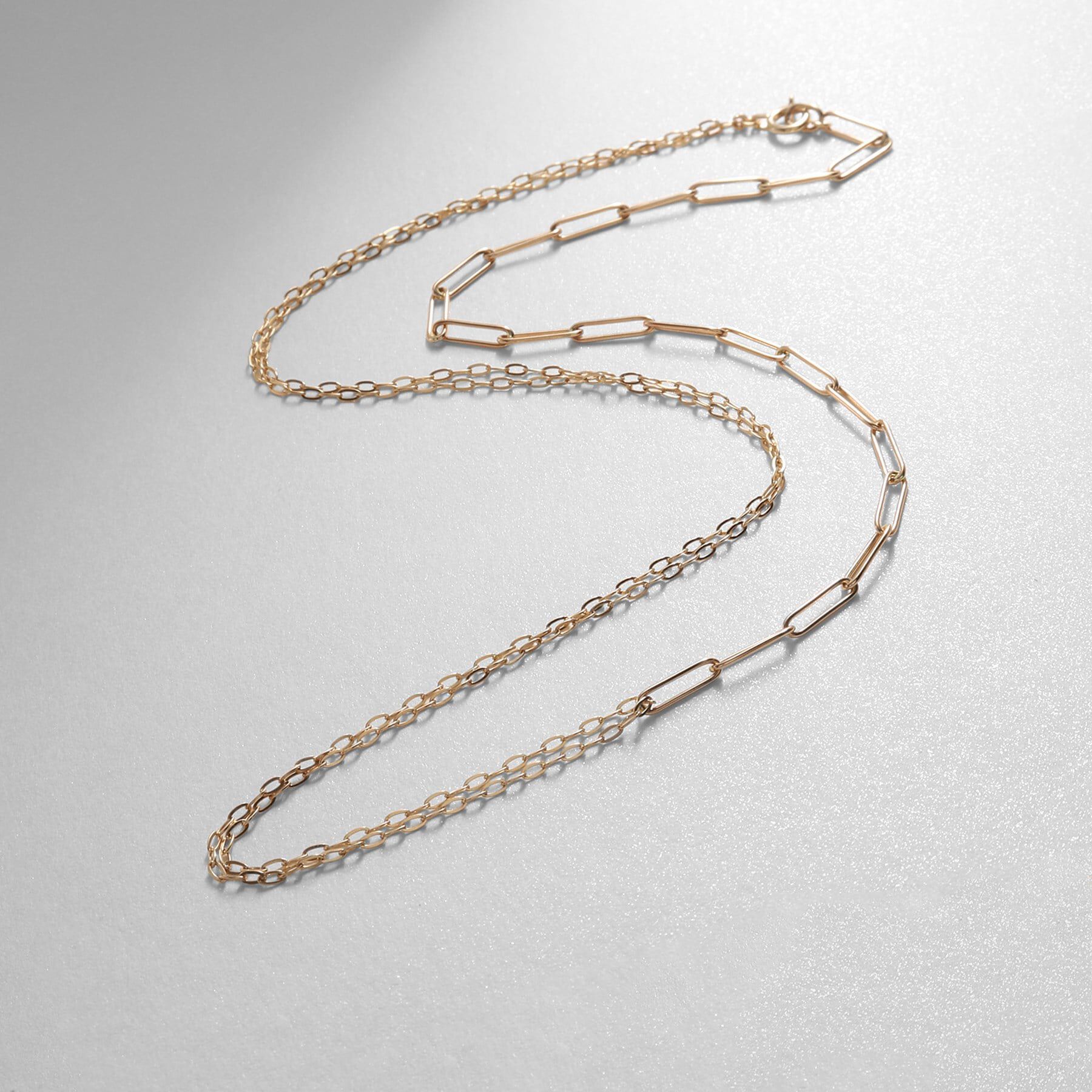 COCOSHNIK「K10PCロング・長アズキミックスチェーン ネックレス」|ネックレス|