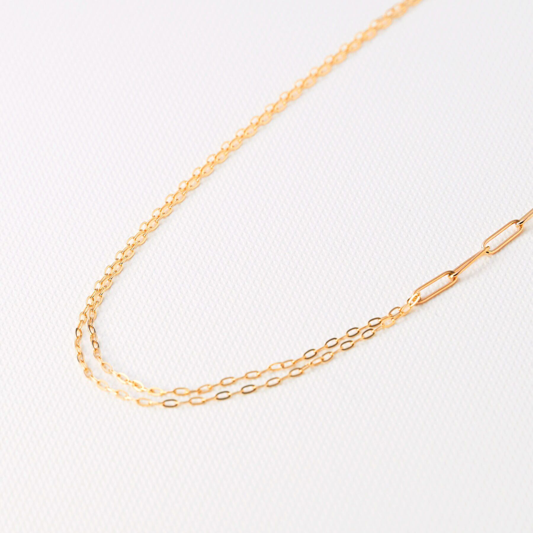 COCOSHNIK「K10PCロング・長アズキミックスチェーン ネックレス」|ネックレス|