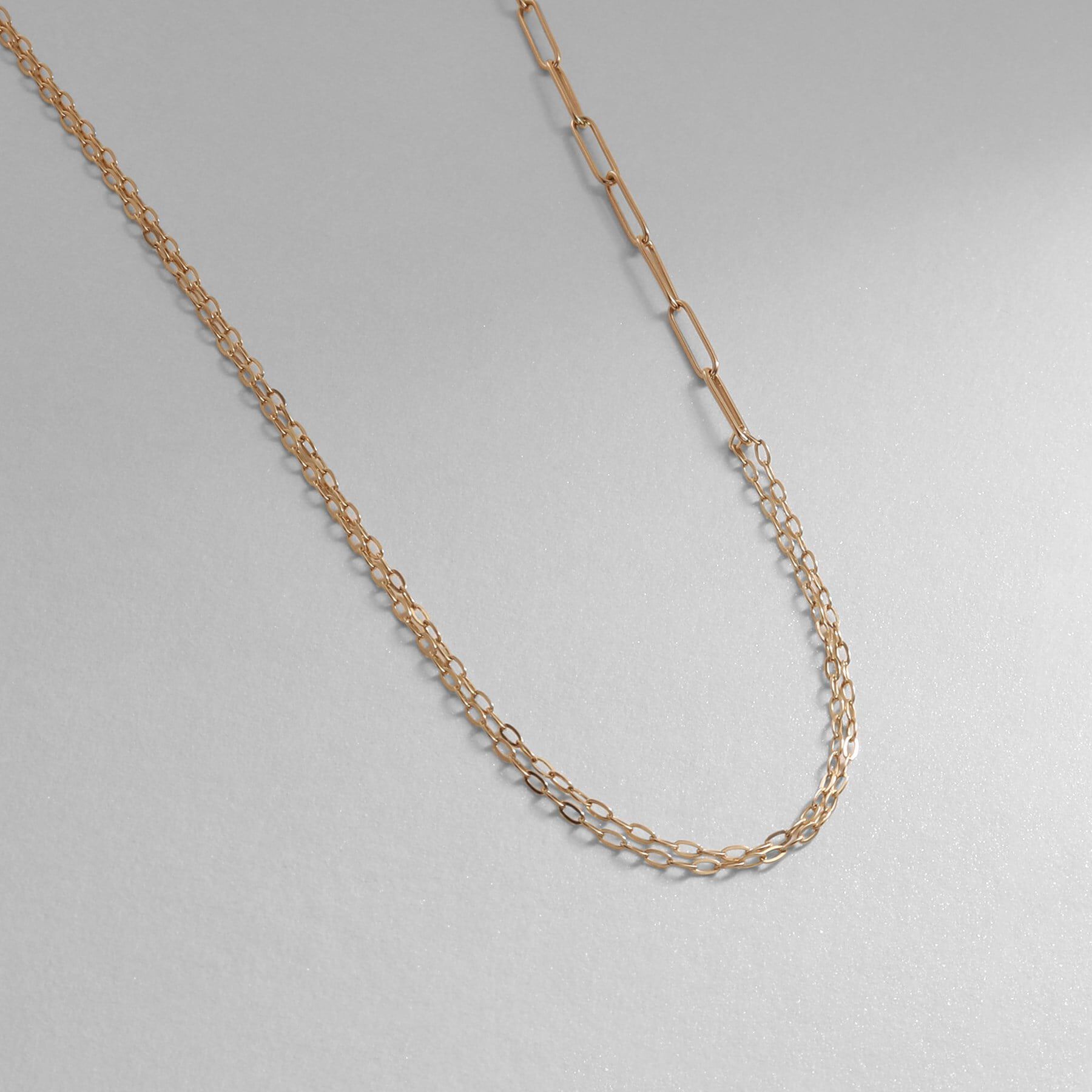 COCOSHNIK「K10PCロング・長アズキミックスチェーン ネックレス」|ネックレス|