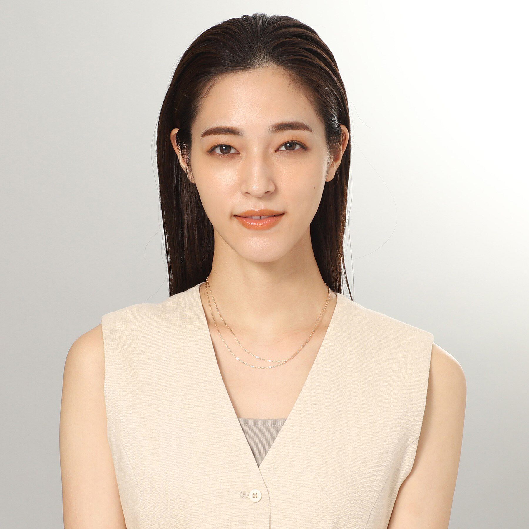 COCOSHNIK「K10PCロング・長アズキミックスチェーン ネックレス」|ネックレス|