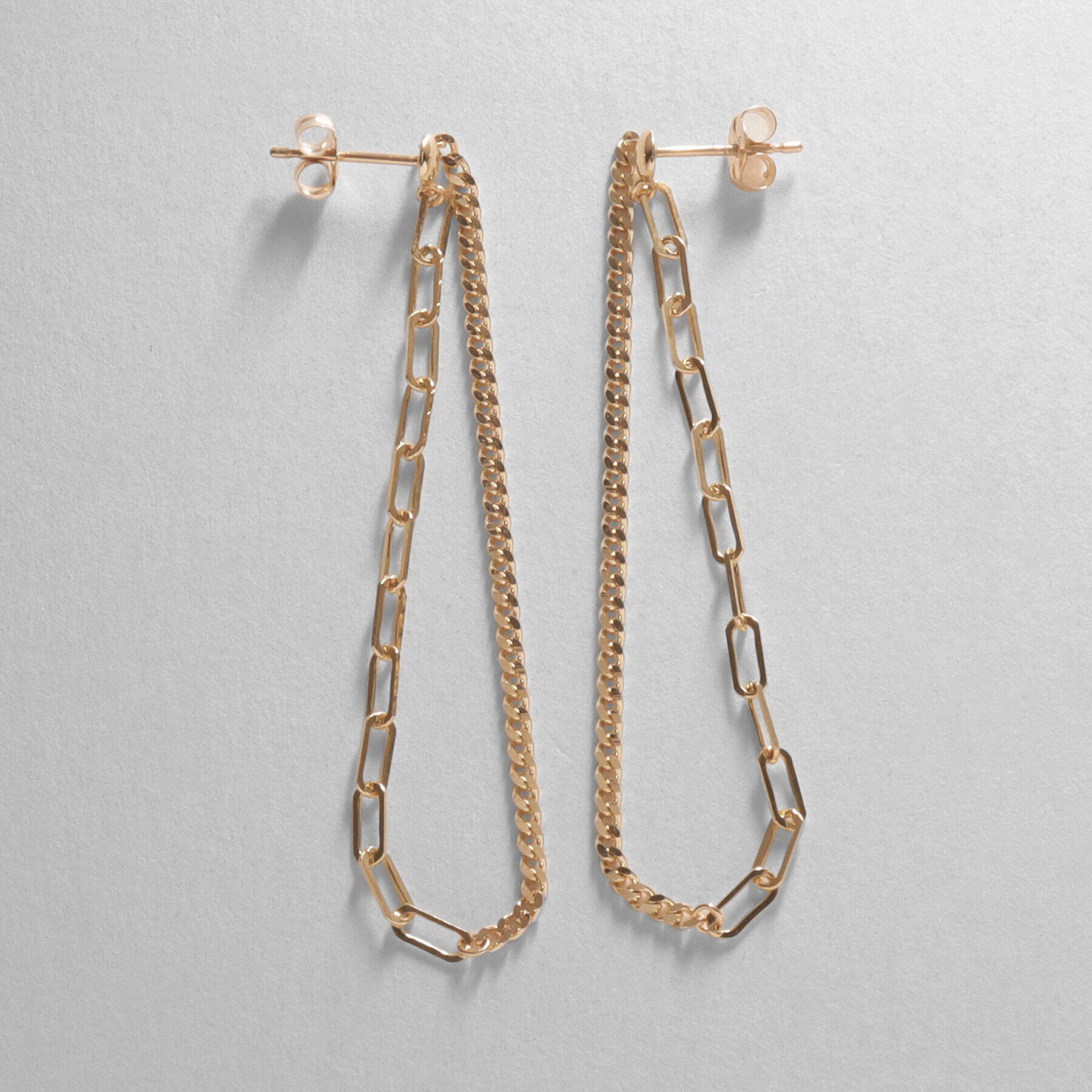 COCOSHNIK「K10キヘイ&times;ケーブルチェーンセパレート スタッドピアス」|ピアス|