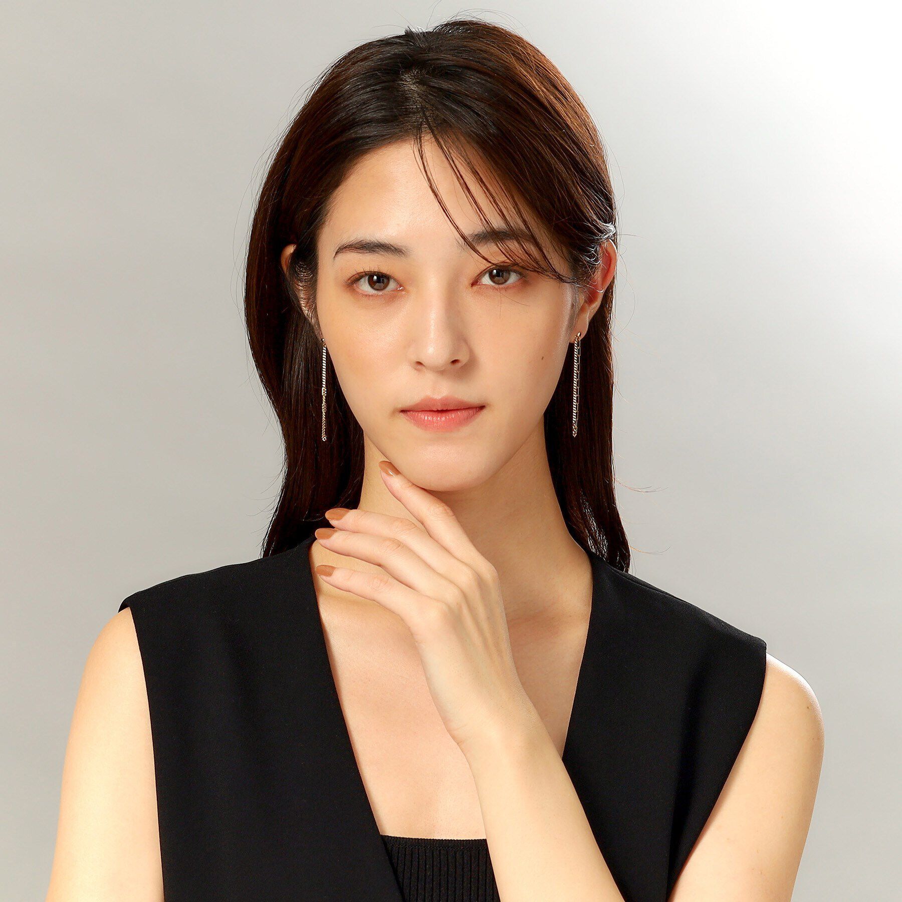 COCOSHNIK「K10キヘイ&times;ケーブルチェーンセパレート スタッドピアス」|ピアス|