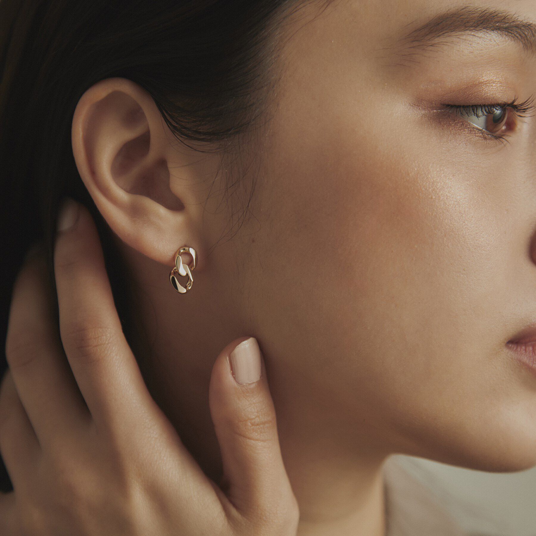 COCOSHNIK「K10キヘイモチーフダブル スタッドピアス」|ピアス|