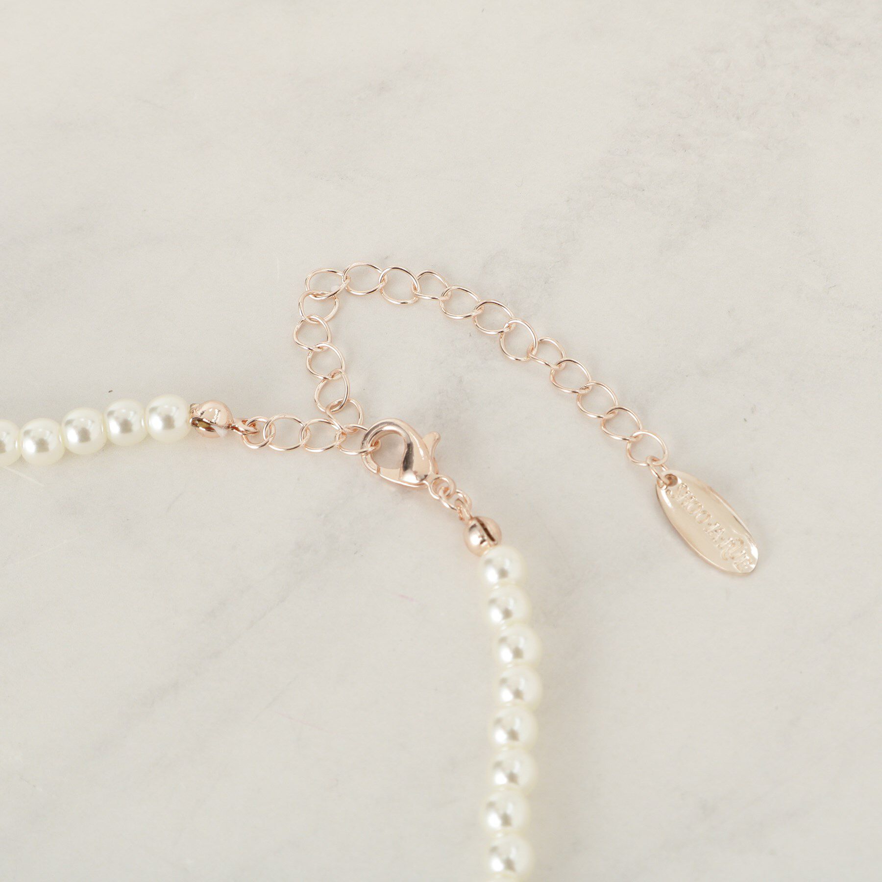 SHOO･LA･RUE「【セレモニー】パヴェ＆パール調ショートネックレス」|ネックレス|