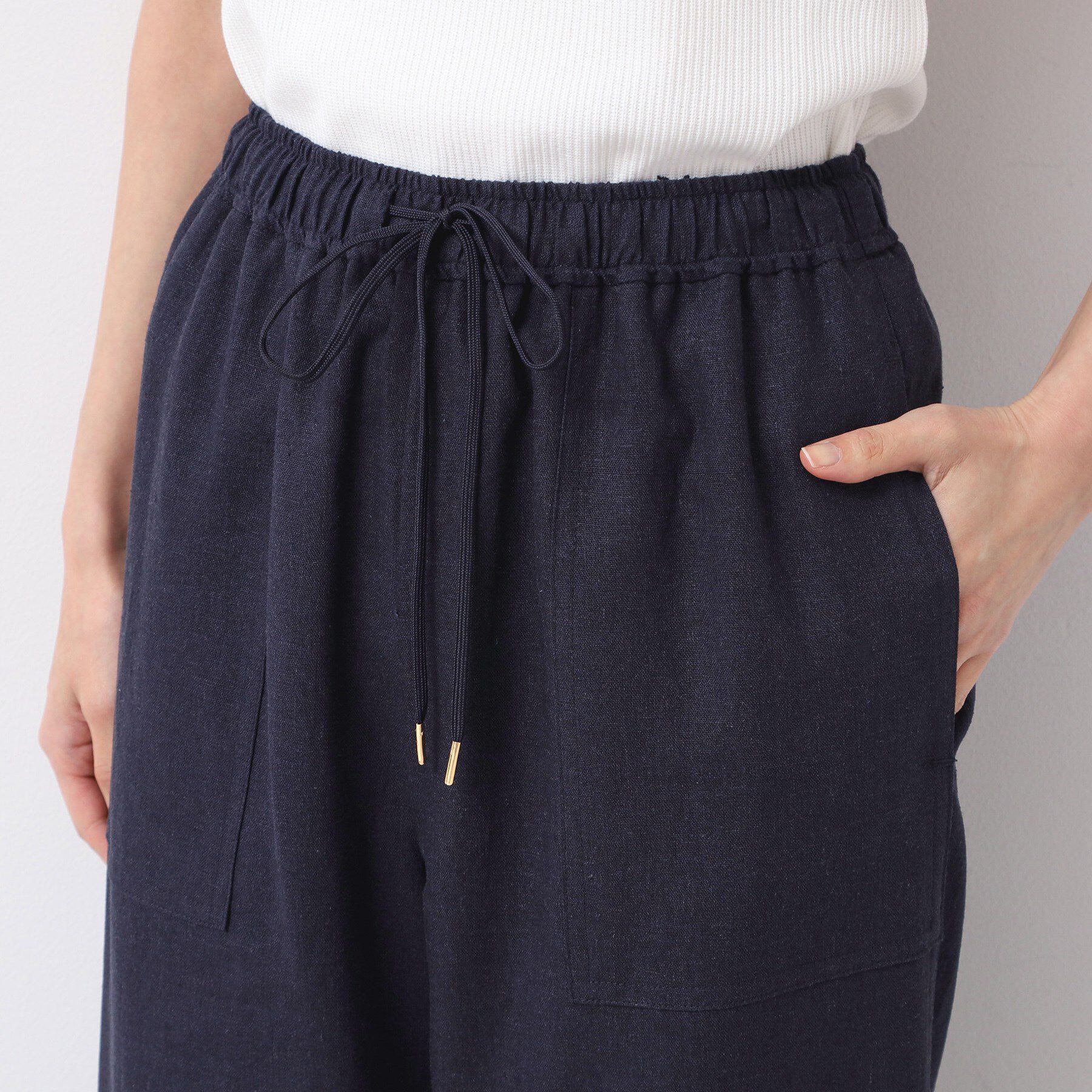 Dessin「【セットアップ可能・ウエストゴム・洗える】リネンブレンドポケット付パンツ（S～L）」|その他|