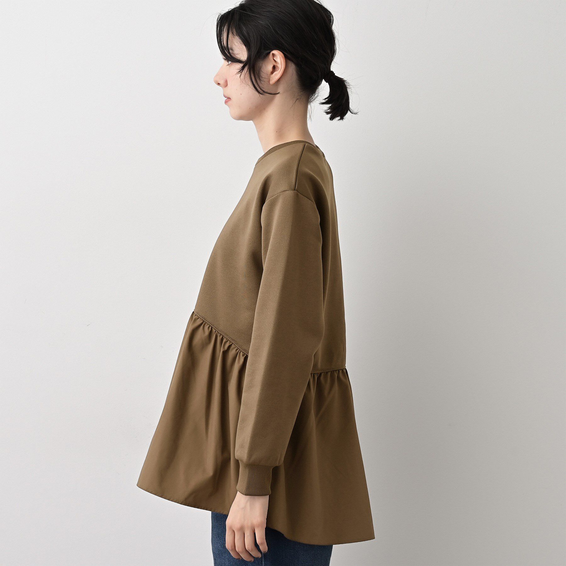 Dessin「【体型カバー/洗える】ペプラムスウェット」|Tシャツ・カットソー|