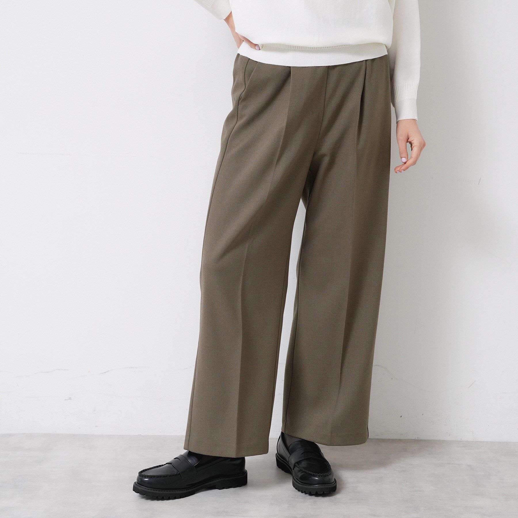 Dessin「【洗える】裏起毛セミワイドツイルパンツ」|その他|