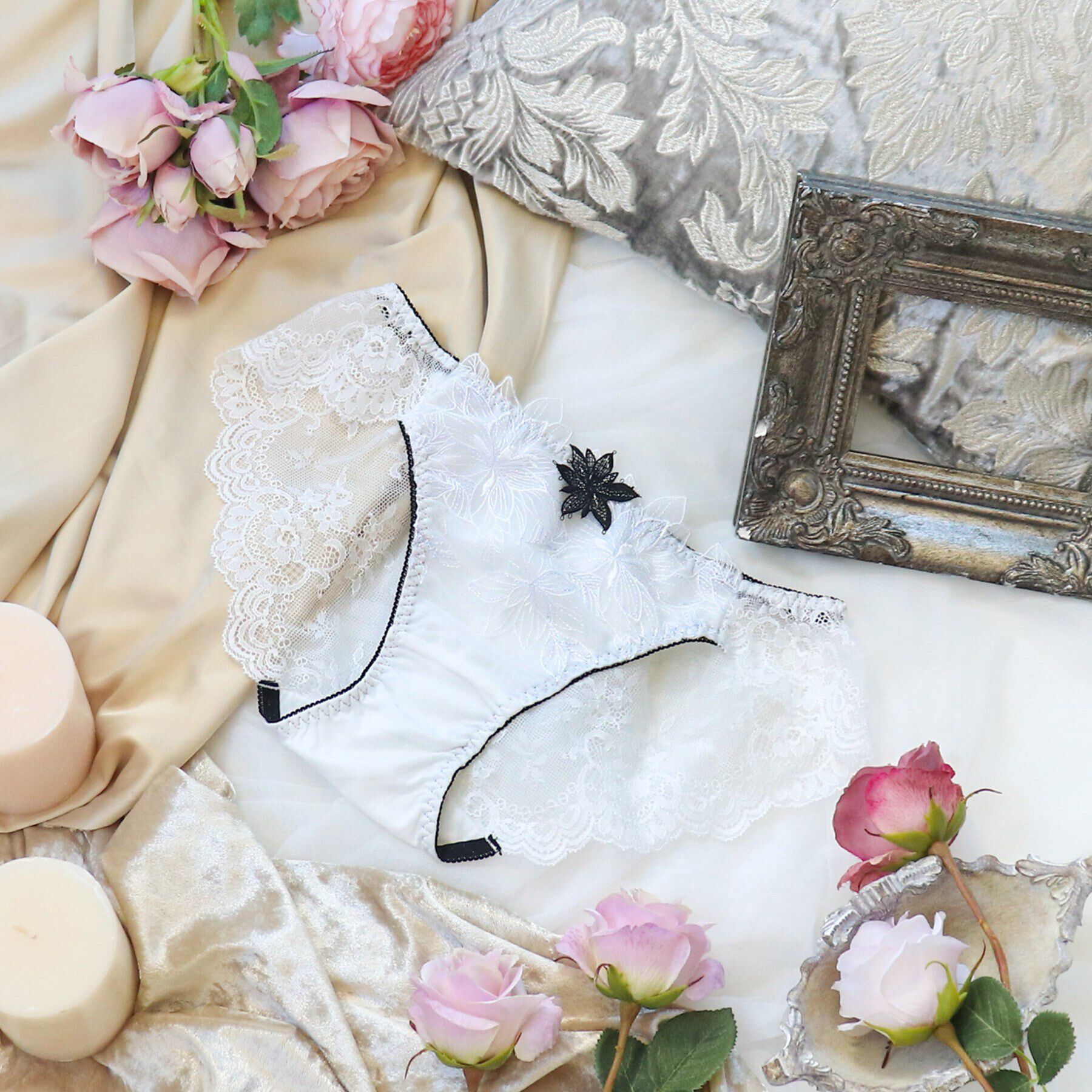 Risa Magli「リヴィア レースショーツ」|インナー|ホワイト(001)