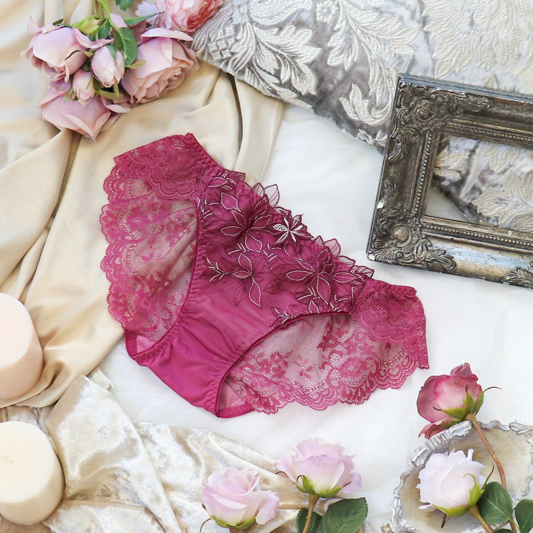 Risa Magli「リヴィア レースショーツ」|インナー|ボルドー(061)