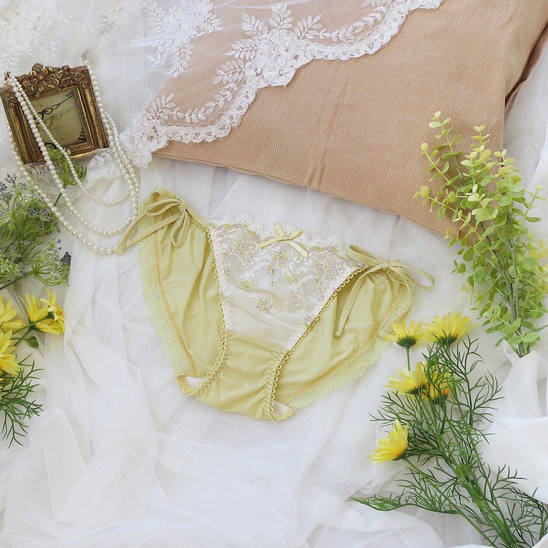 Risa Magli「アリッサ リボンショーツ」|インナー|イエロー(032)