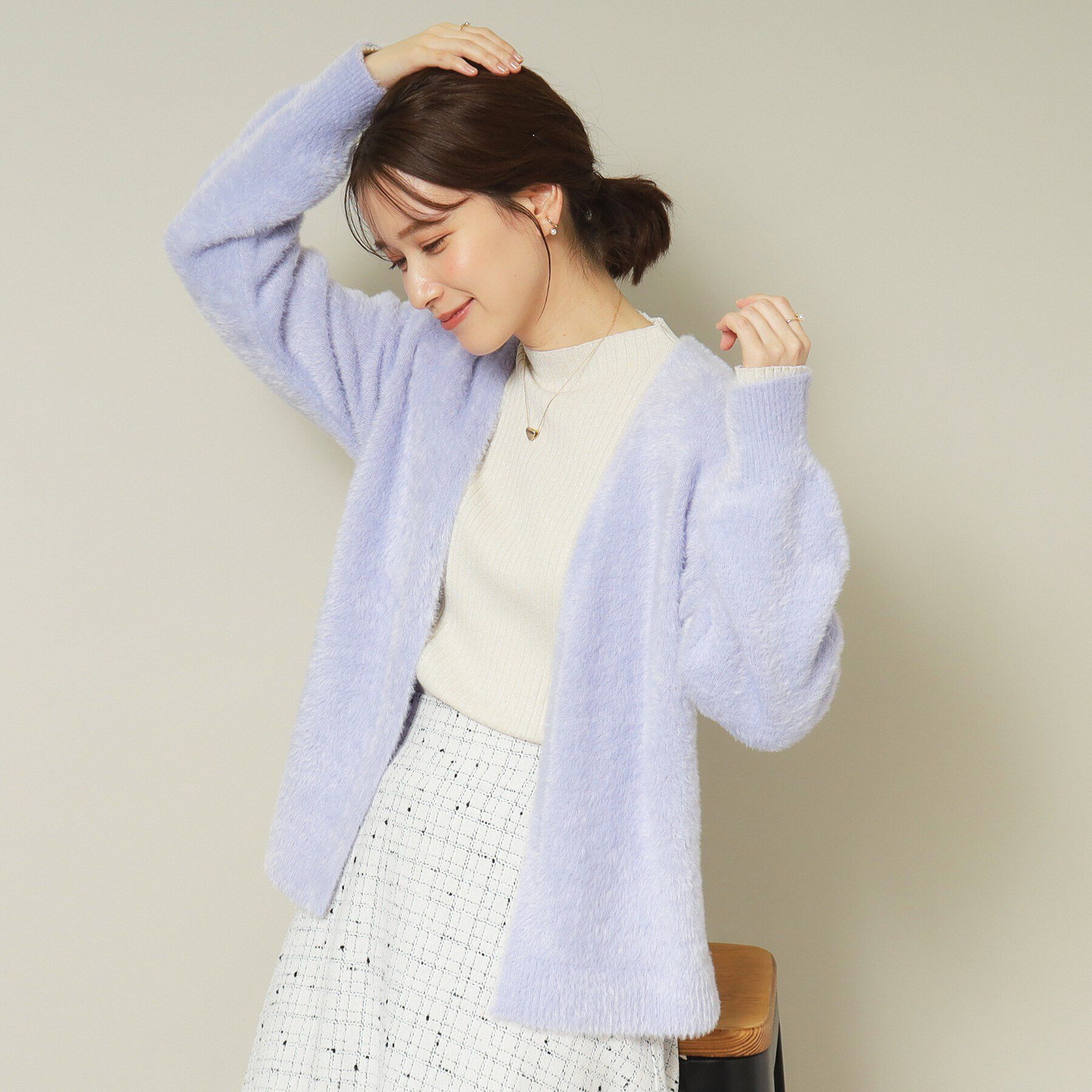 ITS&rsquo;DEMO「【手洗い可】フェザーヤーン着流しカーディガン」|カーディガン|