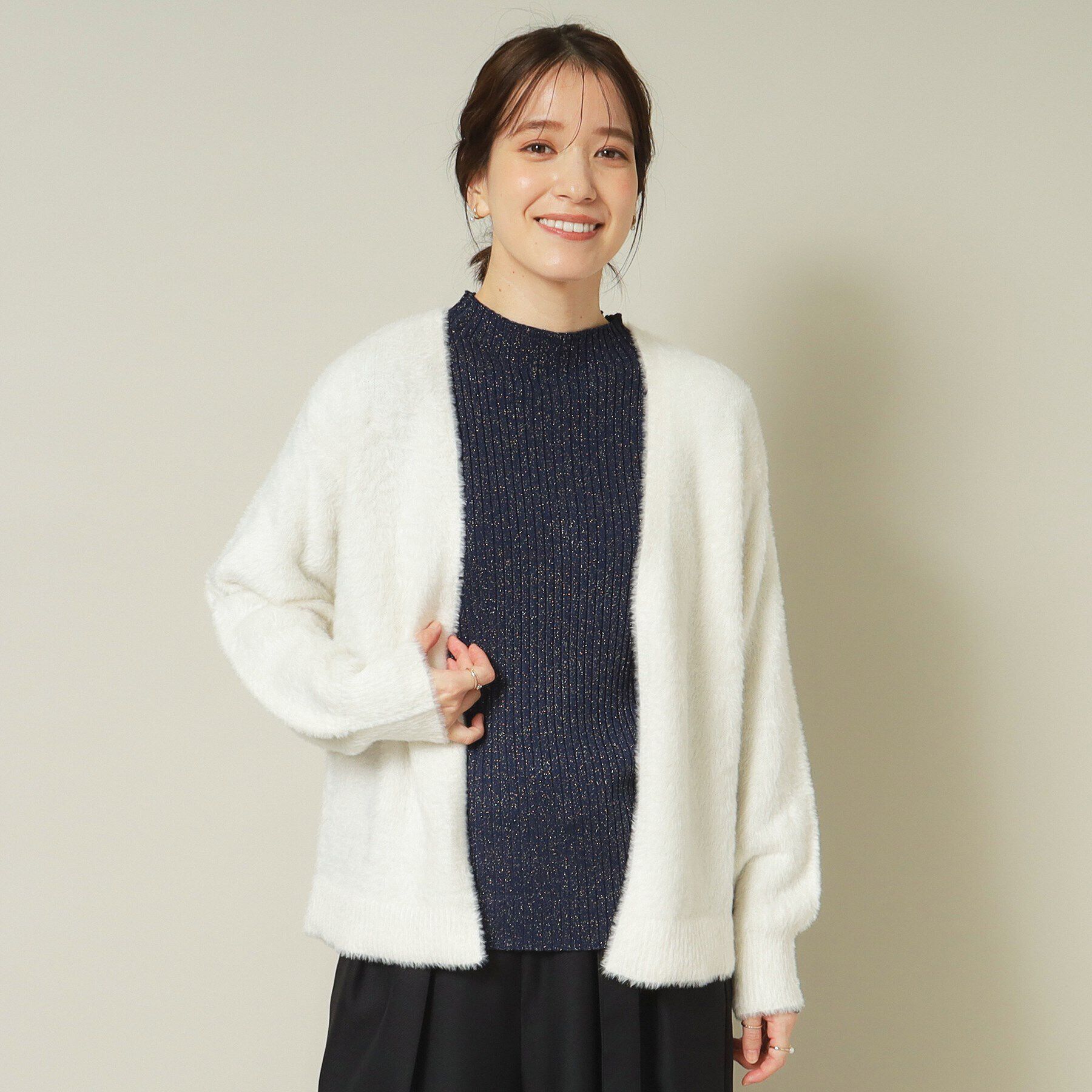ITS&rsquo;DEMO「【手洗い可】フェザーヤーン着流しカーディガン」|カーディガン|