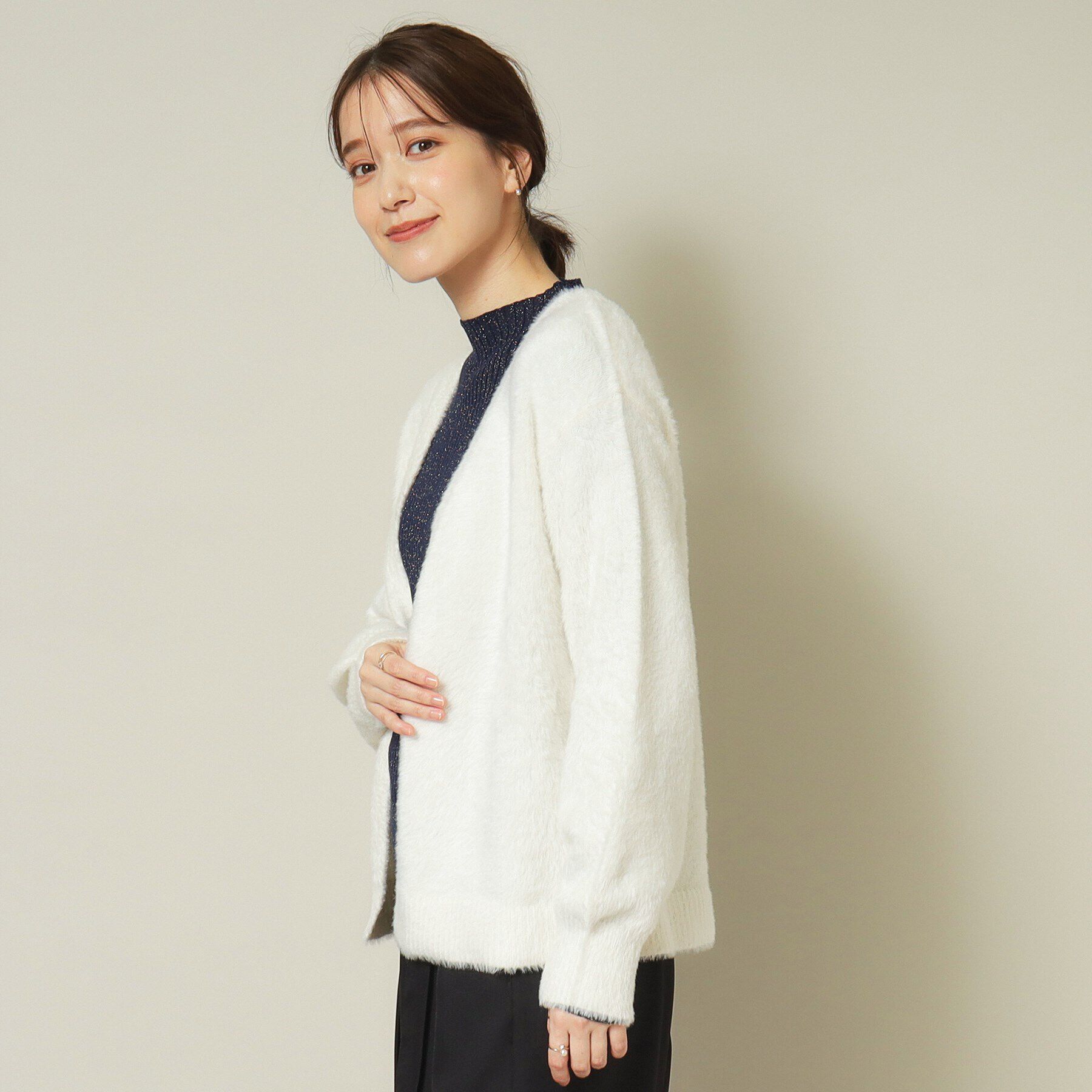 ITS&rsquo;DEMO「【手洗い可】フェザーヤーン着流しカーディガン」|カーディガン|