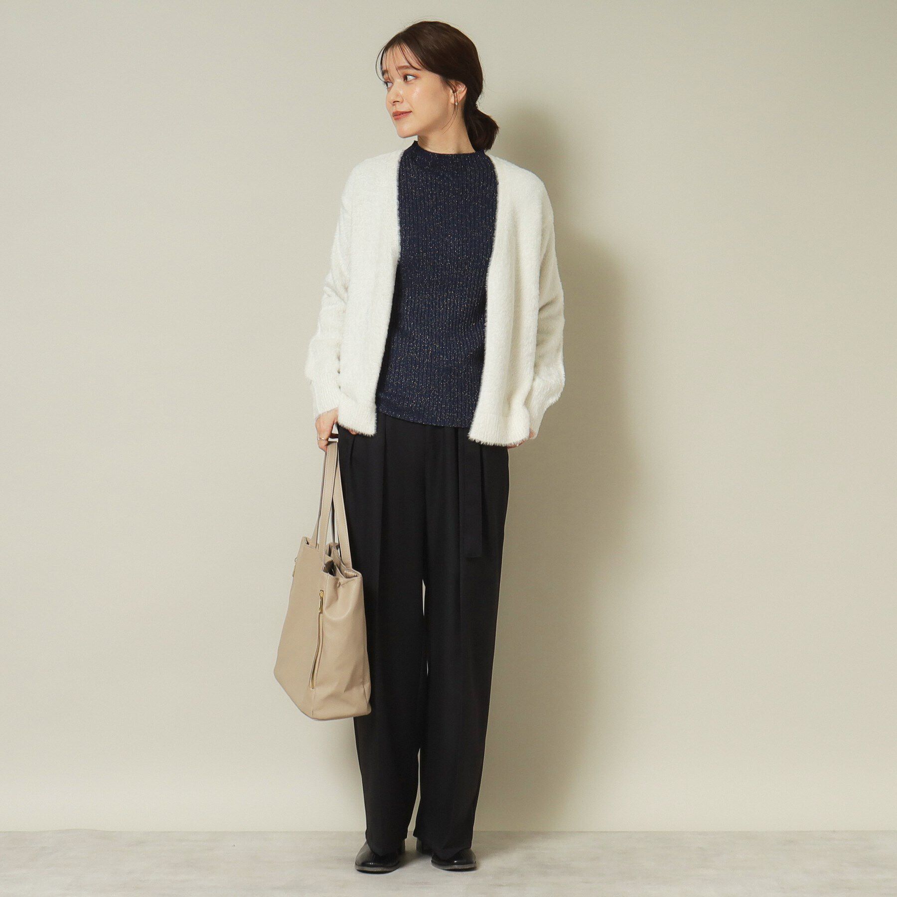 ITS&rsquo;DEMO「【手洗い可】フェザーヤーン着流しカーディガン」|カーディガン|