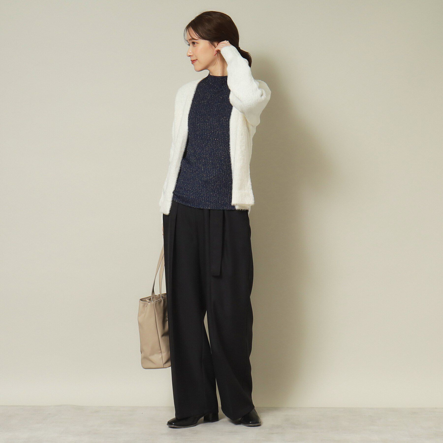 ITS&rsquo;DEMO「【手洗い可】フェザーヤーン着流しカーディガン」|カーディガン|